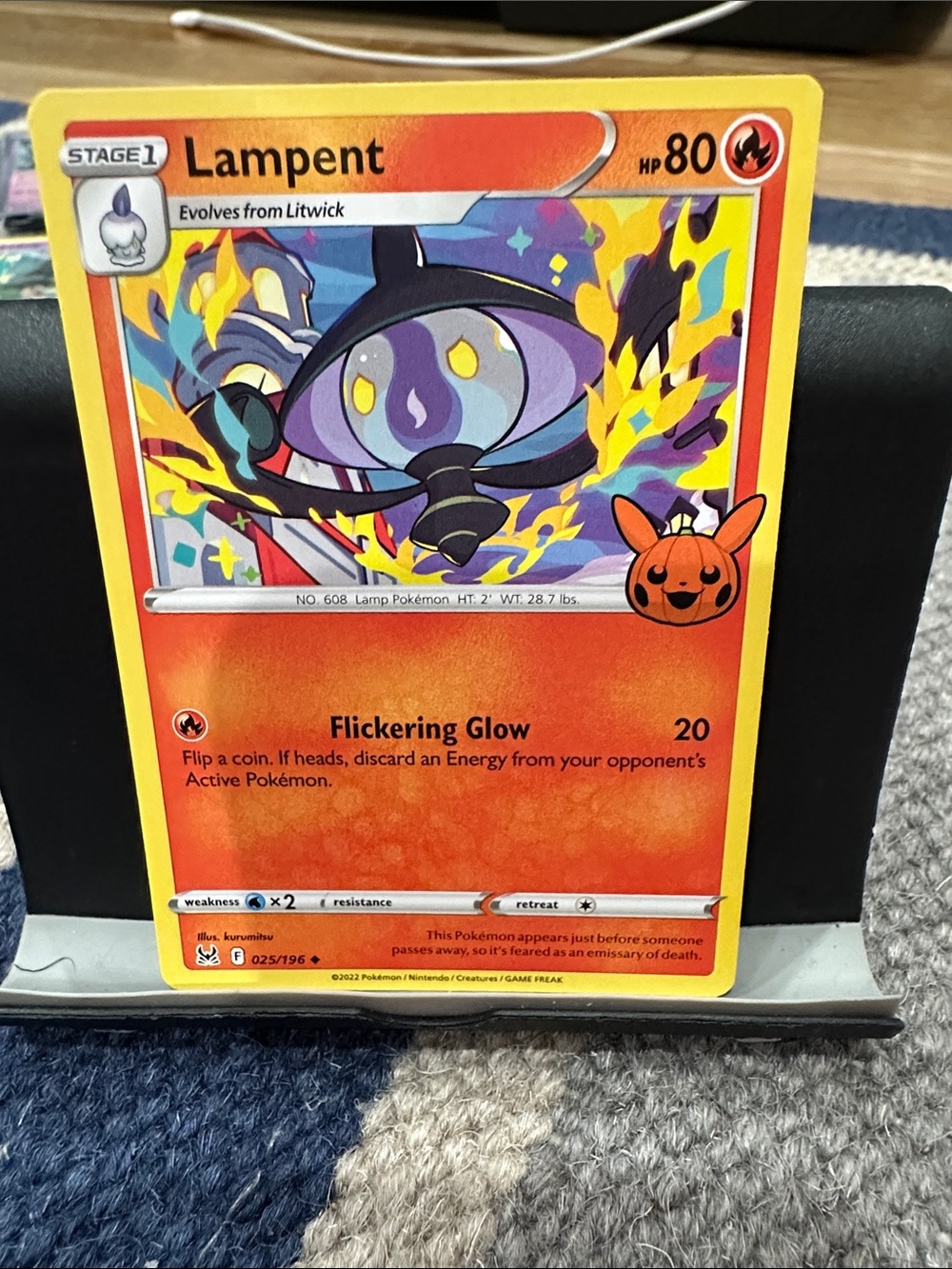 Pokemon Lampent Trading Card - Yellow, Orange, Purple, Blue